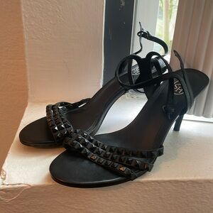 Ash black studded heels